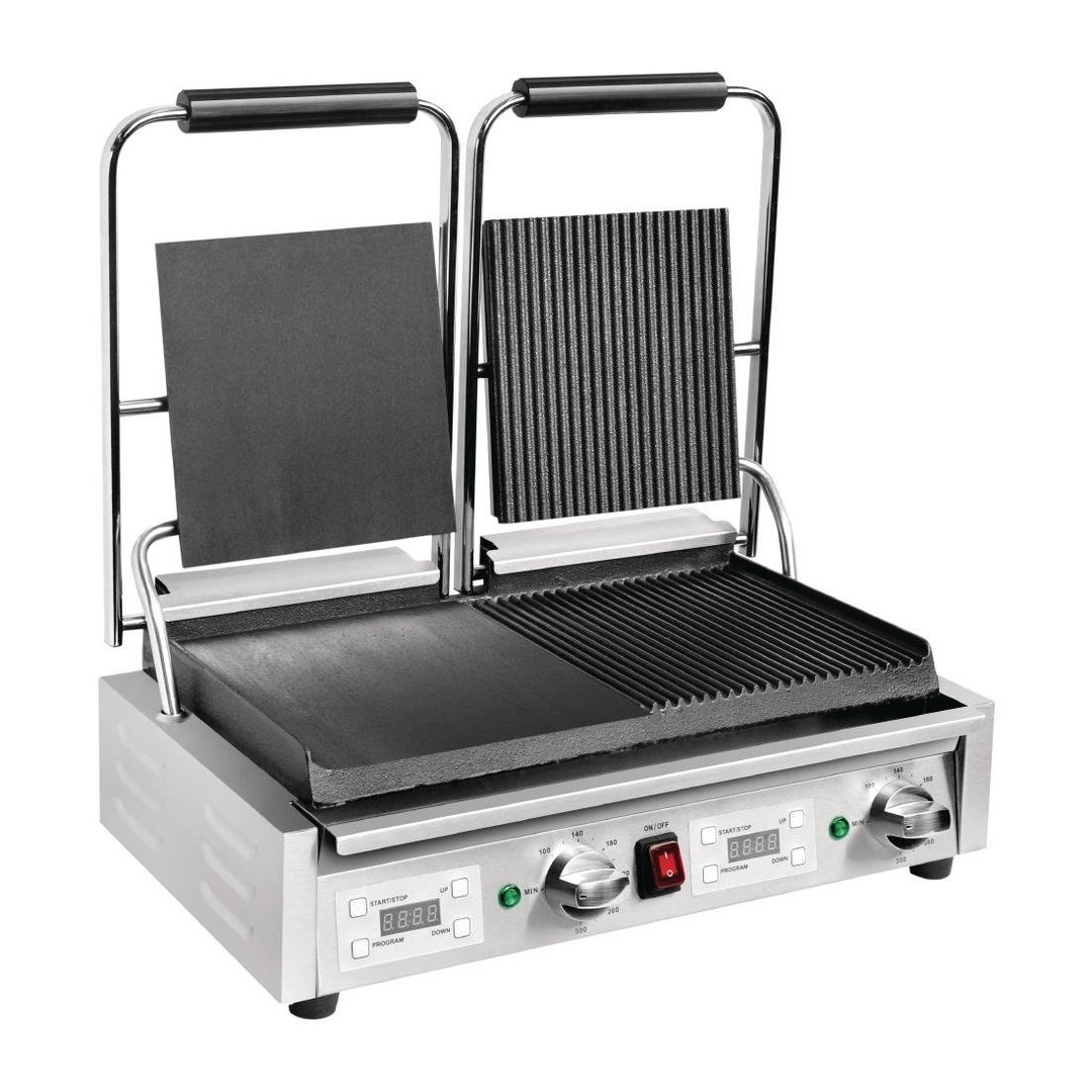 Buffalo Double Contact Grill - Flat Left/Ribbed Right
