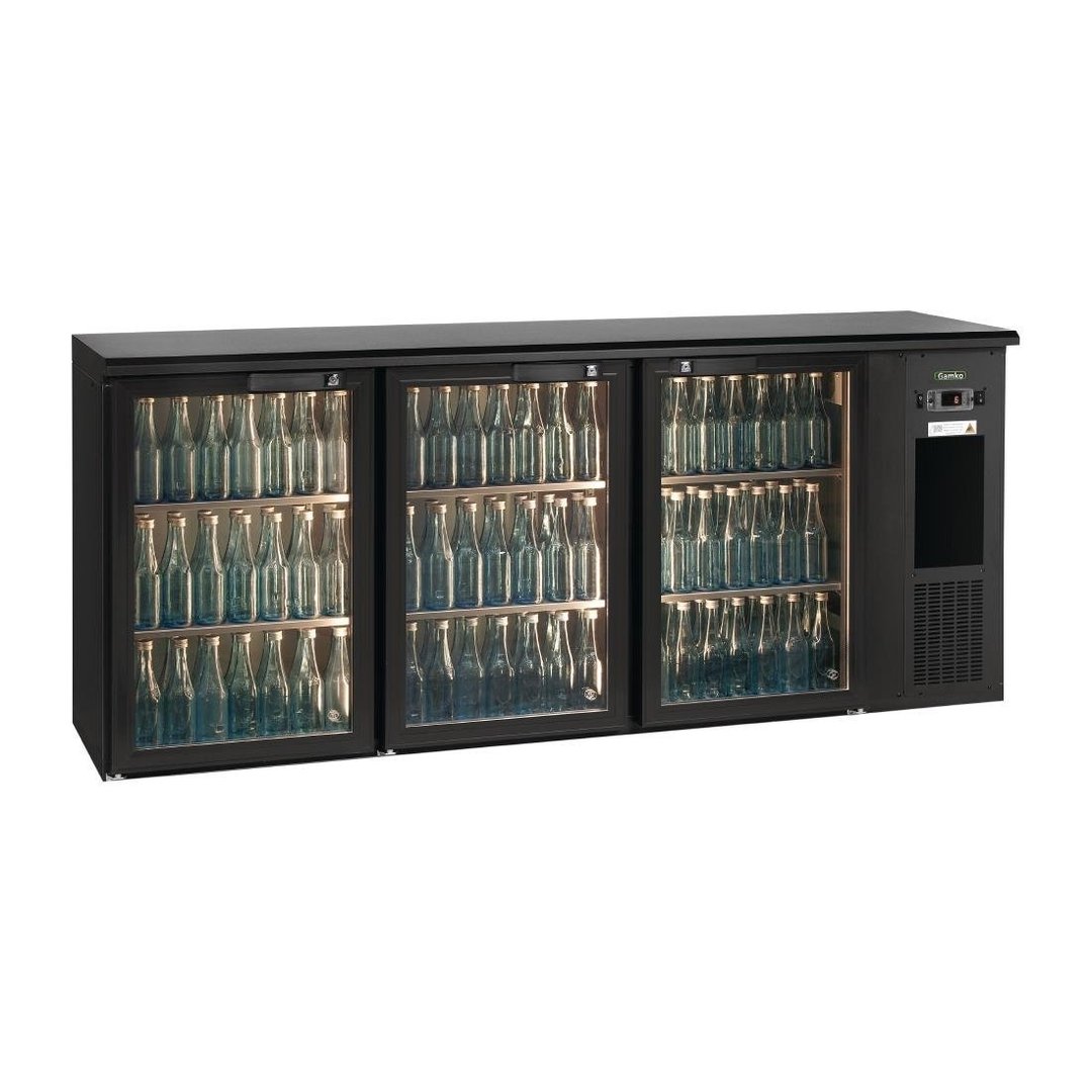 Gamko E3 3 x Glass Doors 537Ltr Under Counter Bottle Cooler - Anthracite