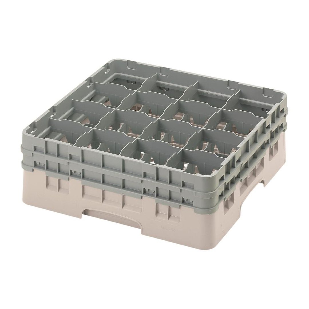 Cambro Camrack 16 Compartment Glass Rack Beige - Max Height 155mm