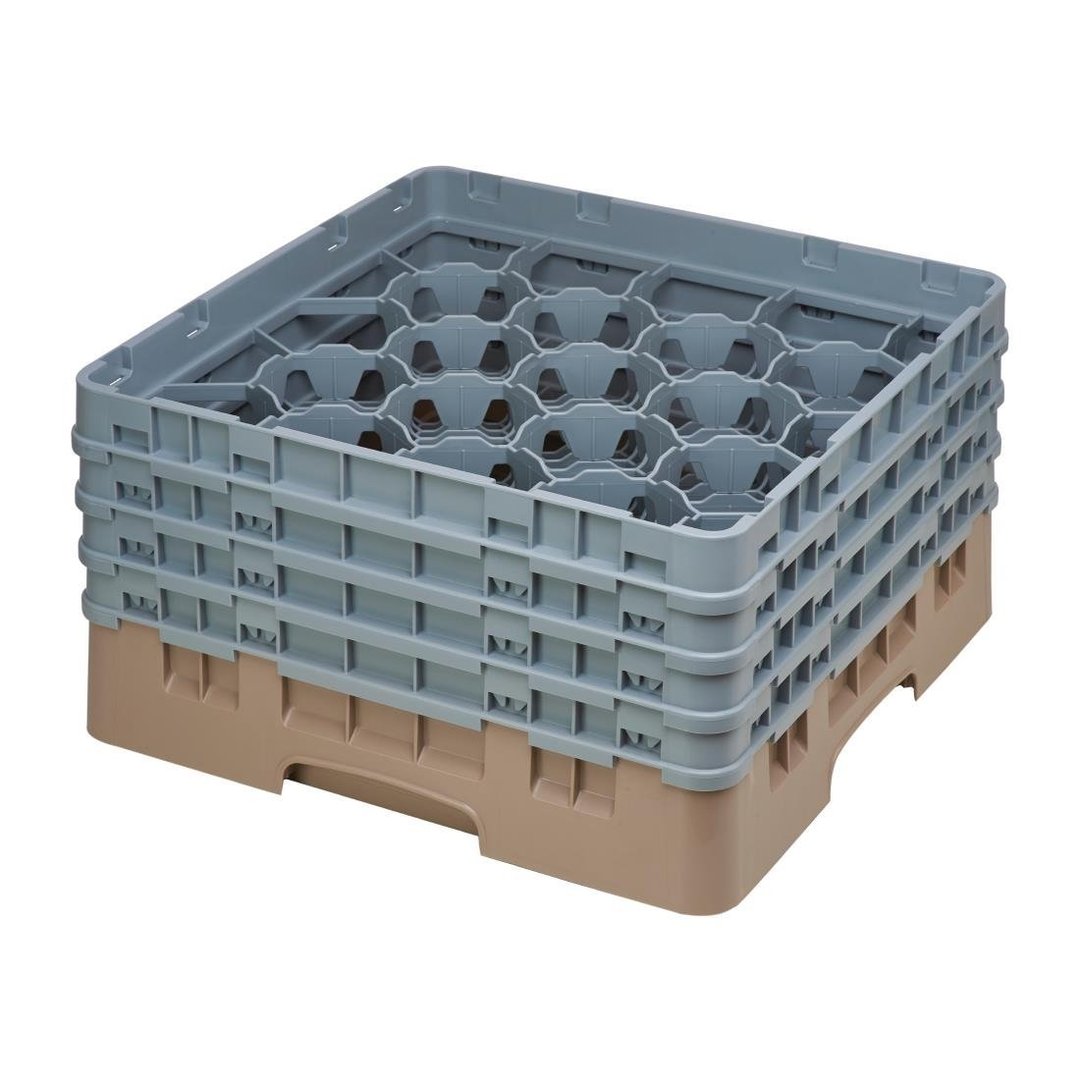 Cambro Camrack 20 Compartment Glass Rack Beige - Max Height 215mm