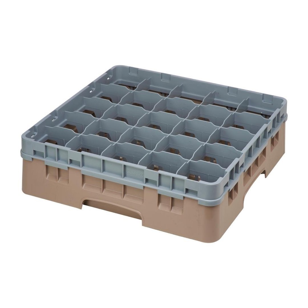 Cambro Camrack 25 Compartment Glass Rack Beige - Max Height 114mm
