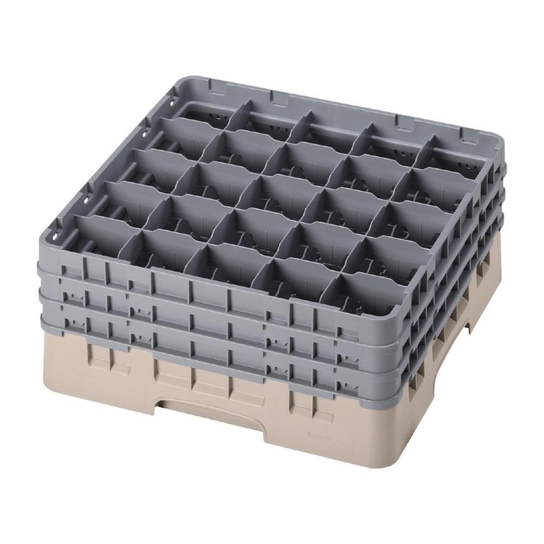 Cambro Camrack 25 Compartment Glass Rack Beige - Max Height 196mm