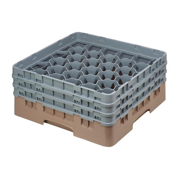 Cambro Camrack 30 Compartment Glass Rack Beige - Max Height 174mm
