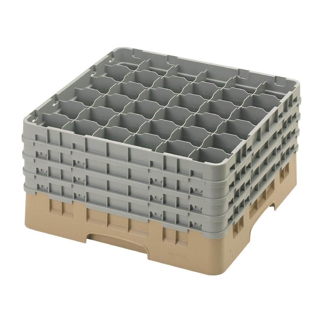 Cambro Camrack 36 Compartment Glass Rack Beige - Max Height 238mm
