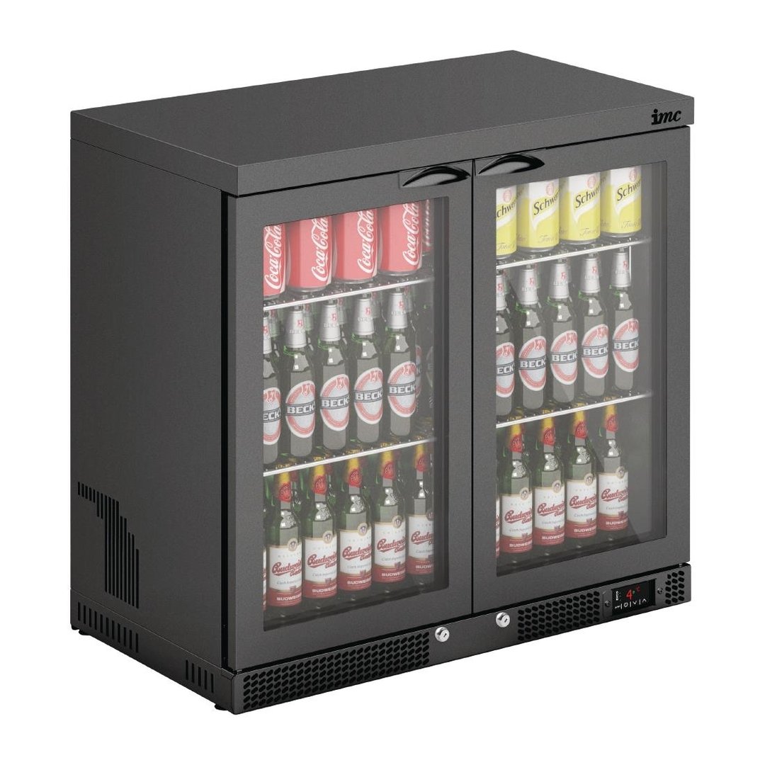 IMC Mistral M90 Black Glass Door Bottle Cooler - 850x900mm 0.46kW