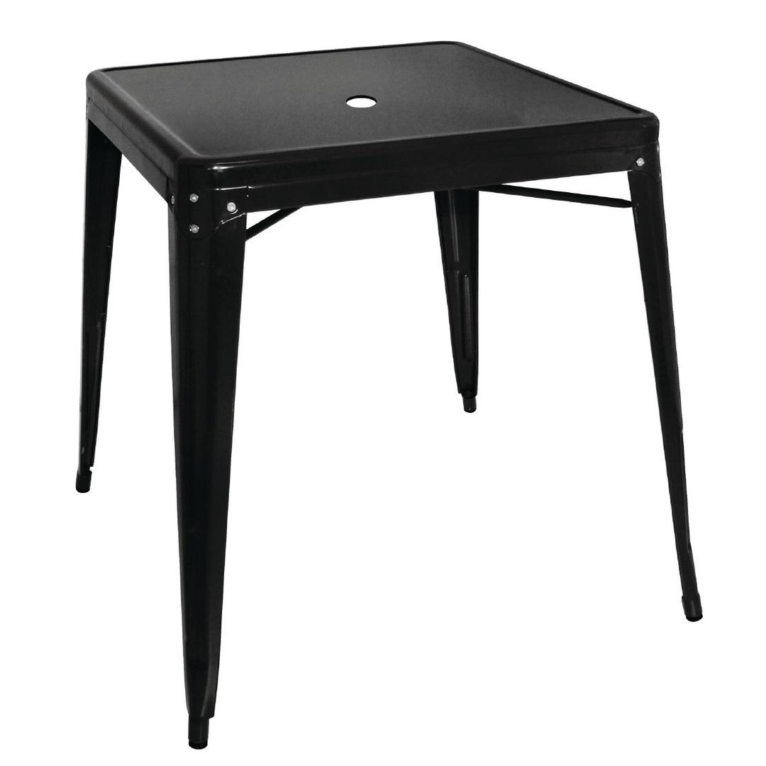 Bolero Bistro 660mm Square Steel Table - Black