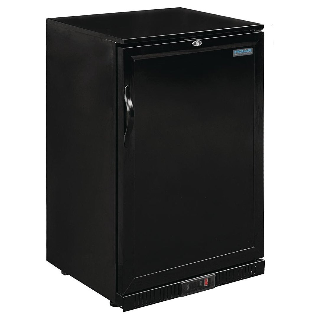 Polar G-Series Back Bar Cooler with Single Solid Hinged Door Black - 900mm