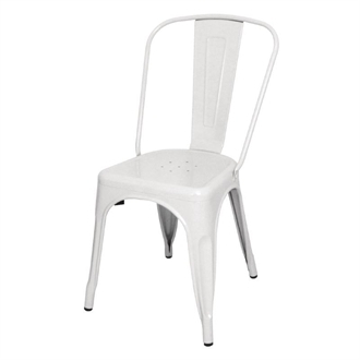 Bolero Bistro Steel Side Chair - White (Pack 4)