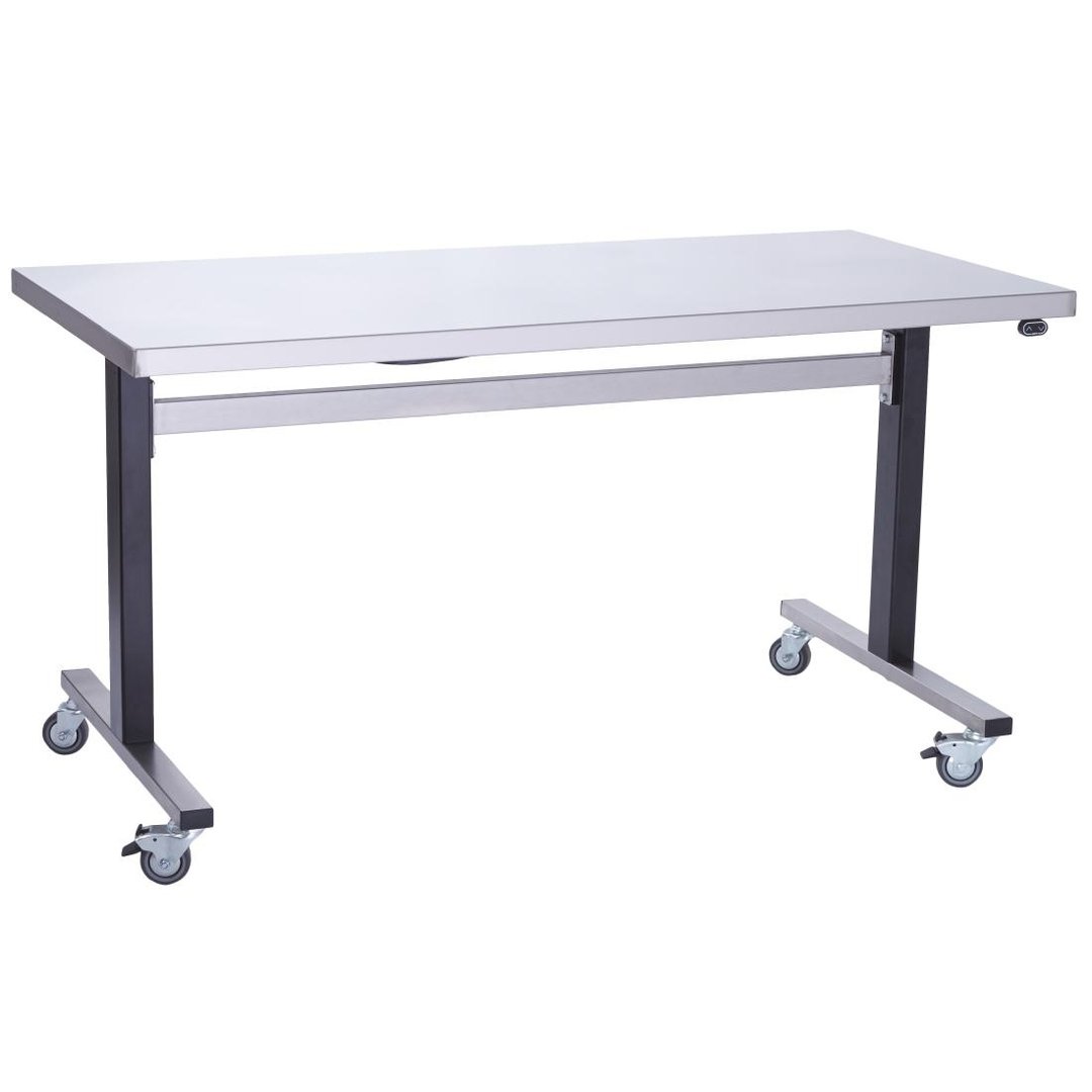 Parry ADJTAB15750EM Stainless Steel Mobile Adjustable Height Table - 1500mm (Electric)