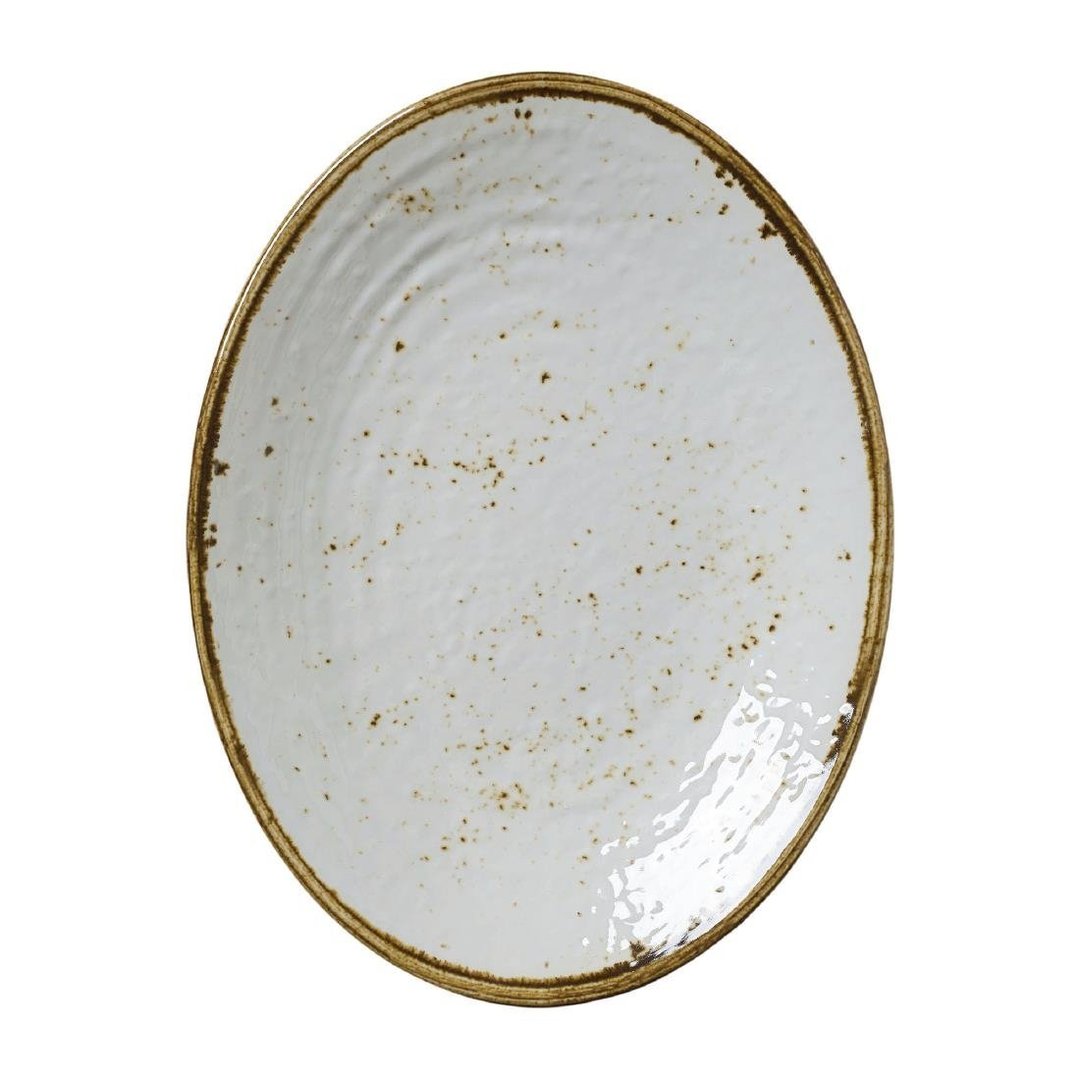Steelite Craft White Melamine Oval Plate 26 x 19.7cm (Box 6)