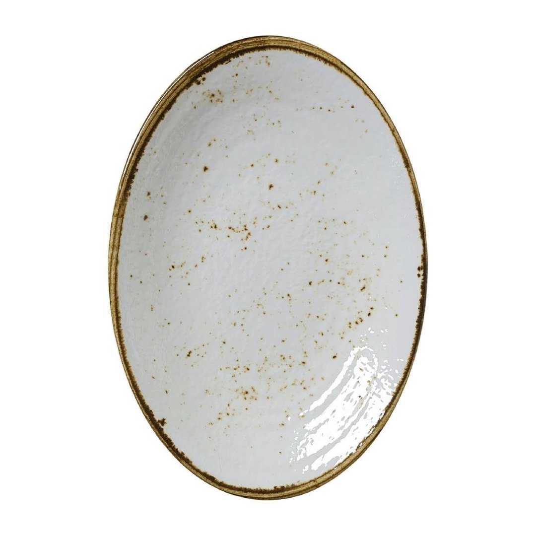 Steelite Craft White Melamine Oval Coupe Plate 32.4 x 22.2cm (Box 6)