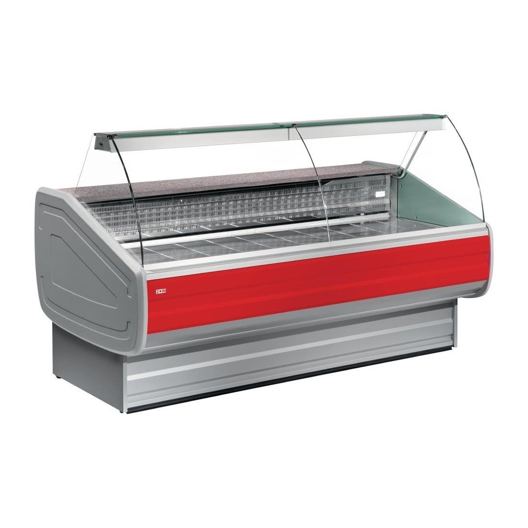 Zoin Melody Deli Serve Over Counter Chiller Grey with Red Trim