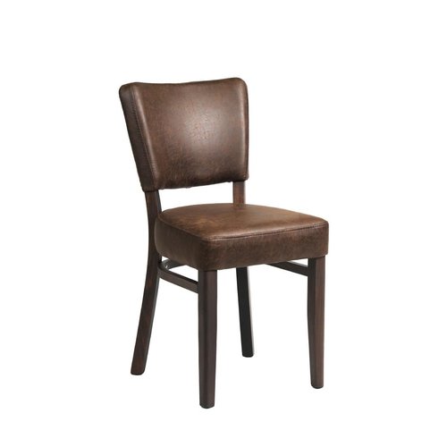 Oregon Wenge Wood Dining Chair Espresso Faux Leather (Pack 2)
