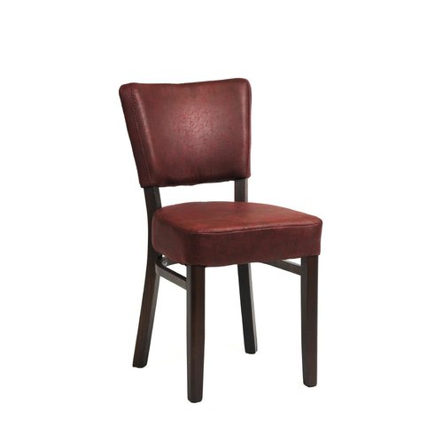 Oregon Wenge Wood Dining Chair Bordeaux Faux Leather (Pack 2)