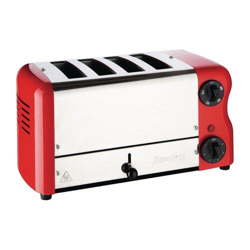 Rowlett Esprit 4 Slot Toaster Traffic Red with Elements & Sandwich Cage