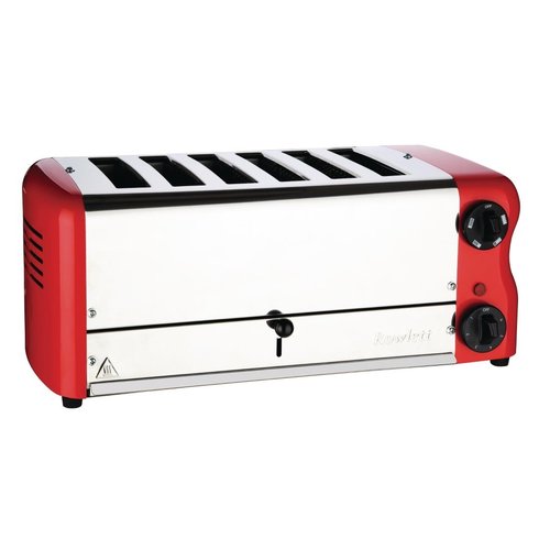 Rowlett Esprit 6 Slot Toaster Traffic Red with Elements & Sandwich Cage