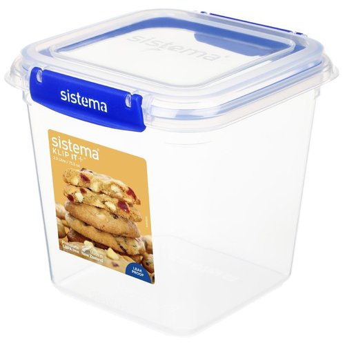 Sistema Square Klip It Plus Food Storage Container - 2.2Ltr