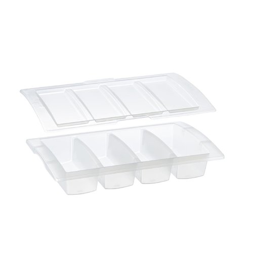 Araven Transparent 4-compartment Food Box with Lid GN 1/1 100mm 2Ltr
