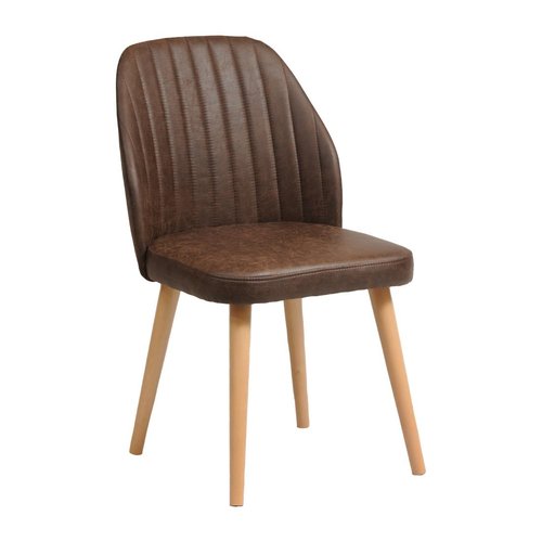 Tromso Dining Chair Buffallo Espresso with Light Wood Legs