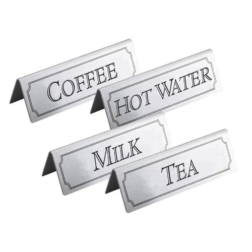 Beaumont Hot Water Table Sign Stainless Steel (B2B)