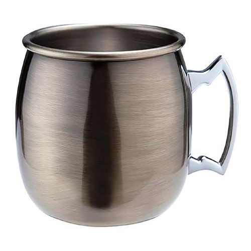 Beaumont Antique Brass Plated Curved Moscow Mule Mug (B2B)